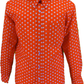Mazeys Herren-Hemden aus 100 % Baumwolle, Rot und Weiß, Retro-Stil, gepunktet,…