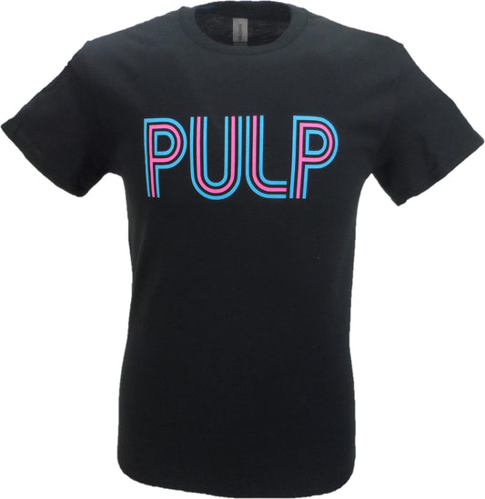 Camiseta negra oficial pulp con logo múltiple para hombre
