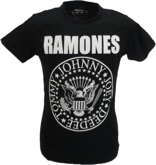 Schwarzes offizielles Ramones-Präsidentschaftssiegel-Logo-T-Shirt für Herren