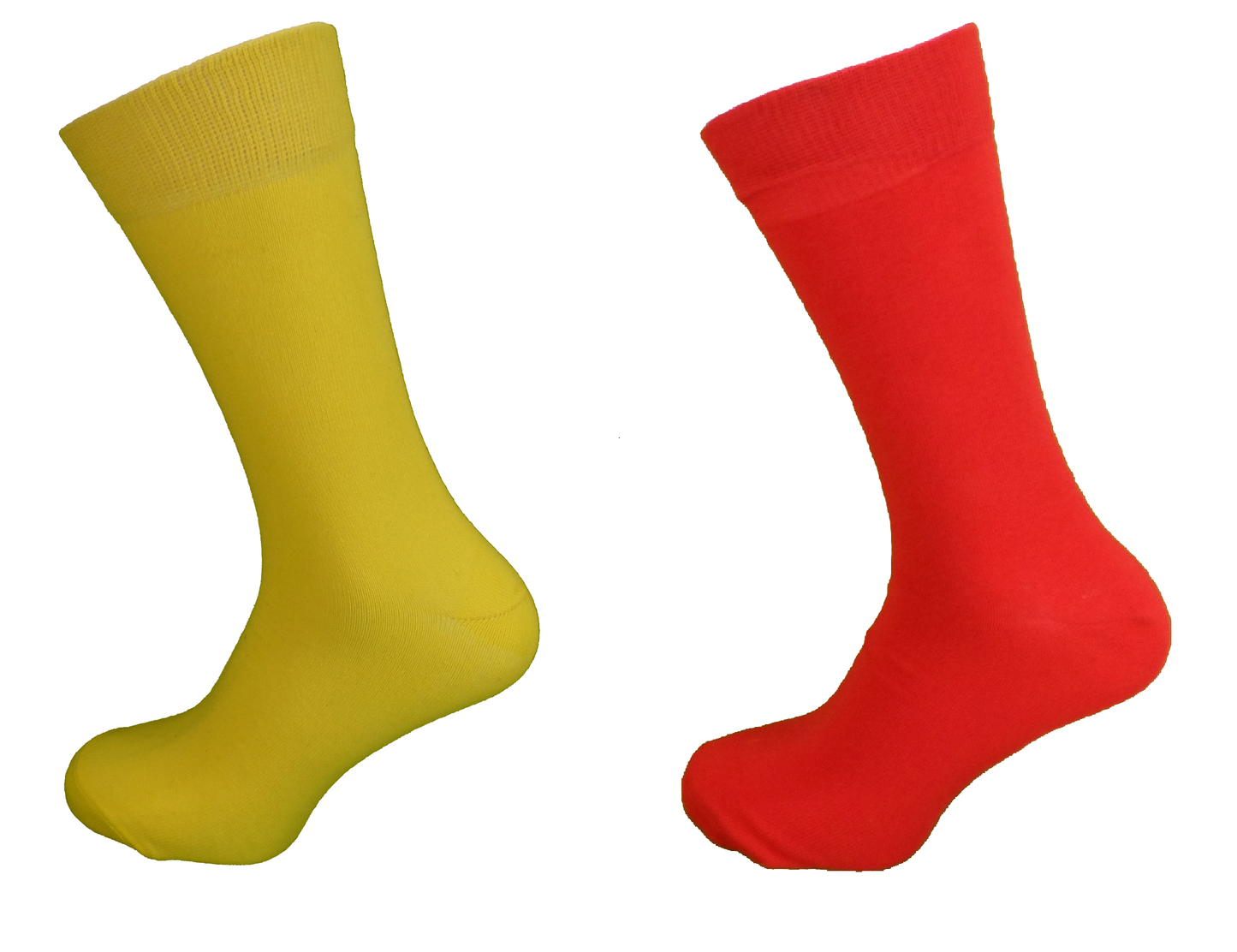 Ladies 2 Pair of Pack Red and Yellow Socks