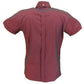Relco Mens Short Sleeved Burgundy/Black Tonic Mod Retro Shirt