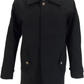 Real Hoxton Mens Black Mac Coat