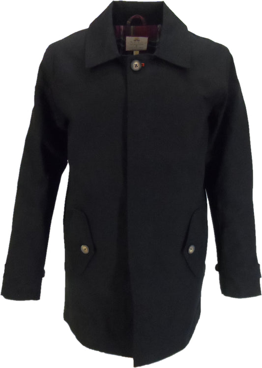 Manteau mac noir Real Hoxton pour homme