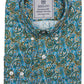 Camicia a maniche lunghe in cotone paisley blu da uomo Relco Platinum