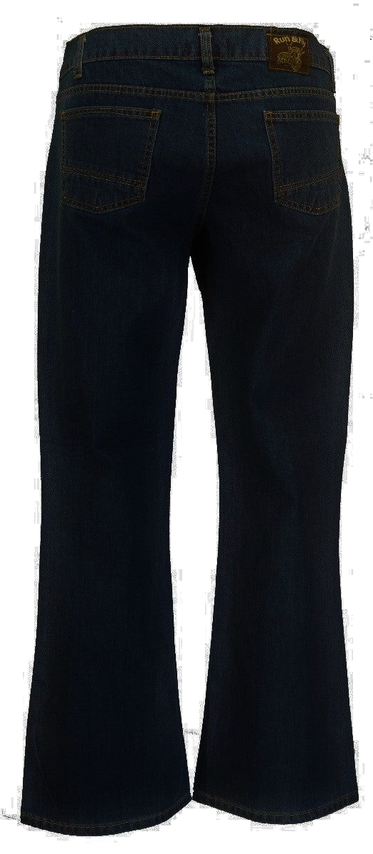 Run & Fly Mens Indigo Raw Denim Bootcut Flares Jeans