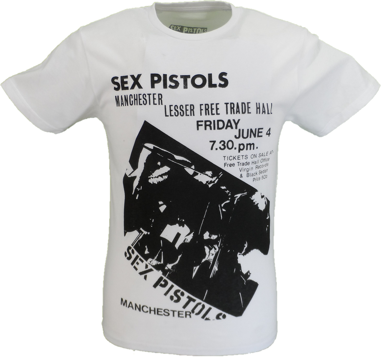 Mens White Official Sex Pistols Lesser Trade Hall T Shirt