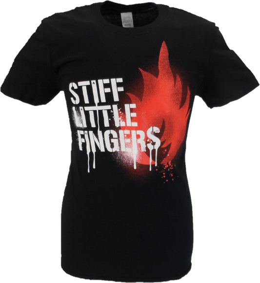 Mens Black Official Stiff Little Fingers T Shirts Graffiti T Shirt