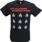 メンズブラックオフィシャルスティッフリトルフィンガー可燃性素材Tシャツ