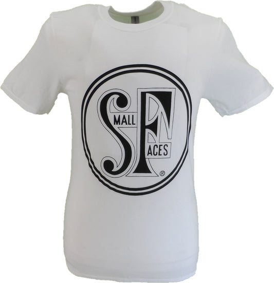 Herre hvid officiel t-shirt med små ansigter med logo