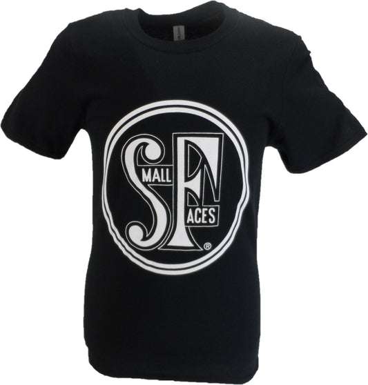 Schwarzes offizielles Herren-T-Shirt mit kleinem Gesichter-Logo