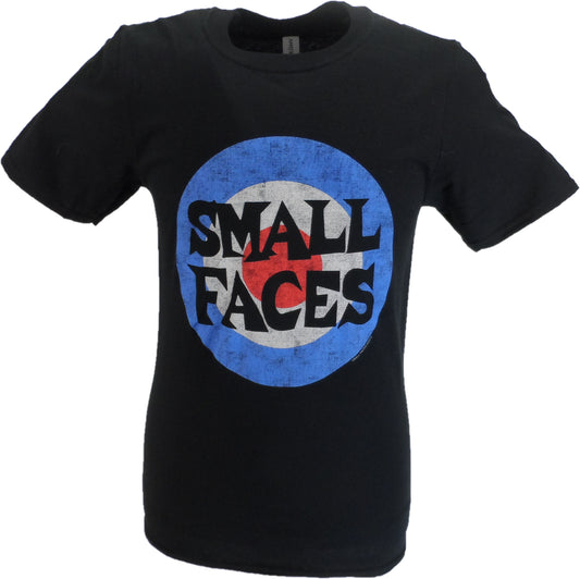 Camiseta oficial negra con logo de objetivo de caras pequeñas para hombre