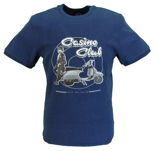 Camiseta Ska & Soul azul marino casino club 100% algodón para hombre