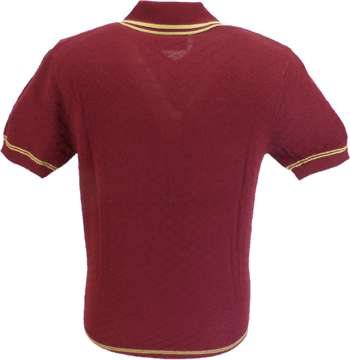 Art Gallery Mens Mcgriff Wine/Gold Knitted Polo