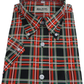 Mazeys Mens Black/Red Multi Checked 100% Cotton Short Sleeved Shirts