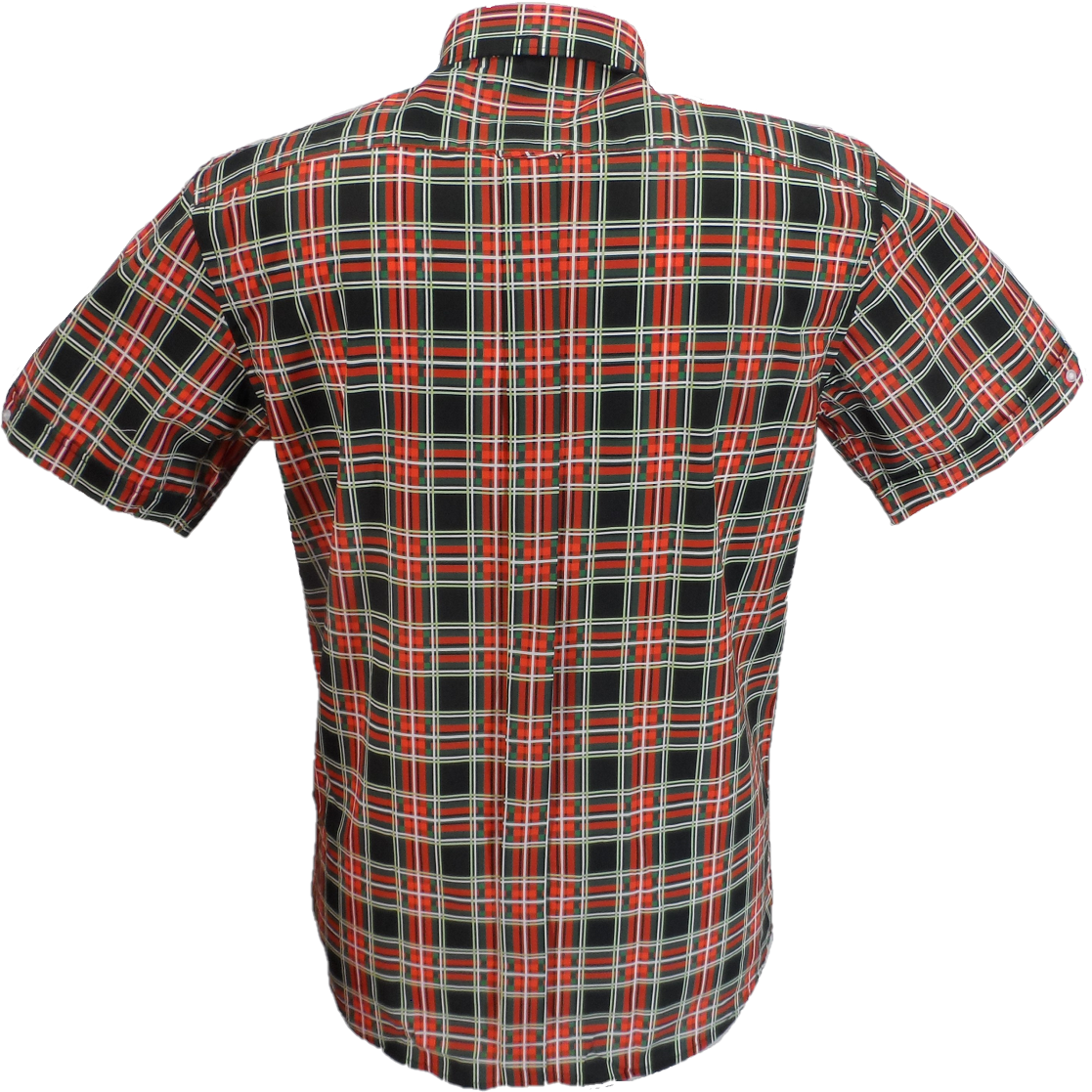 Mazeys Mens Black/Red Multi Checked 100% Cotton Short Sleeved Shirts