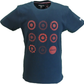 Lambretta Mens Navy Blue Multi Target Retro T Shirt