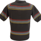 Merc Mens Madison Brown Knitted Vintage Mod Polo Shirts