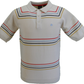 Merc mens madison marfil tejido vintage Mod Polo Shirts