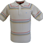 Merc Mens Madison Ivory Knitted Vintage Mod Polo Shirts