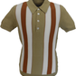 Ska & Soul Mens Sand Spear Point Collar Knited Polo Shirt