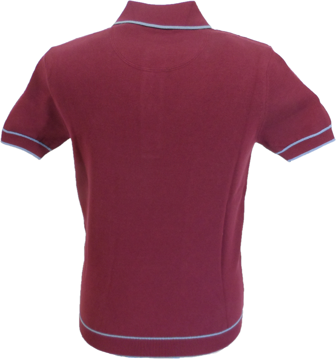 Trojan Records Herren-Poloshirt Port/Sky Diamond aus Feinstrick