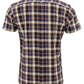 Relco chemises boutonnées à manches courtes à carreaux noirs et bleus pour hommes
