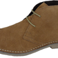 Roamers Mens Real Suede Sand Retro 2 Eyelet Sharptoe Desert boots