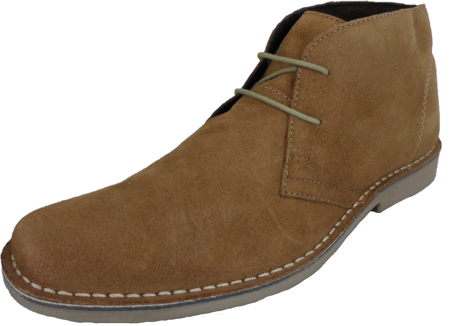 Roamers Mens Echtes Wildleder Sand Retro 2 Ösen Sharptoe Wüstenstiefel