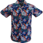 Relco Mens Blue Parrot Retro Hawaiian Shirt