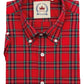 Relco Mens Red Checked Short Sleeved Button Down Shirts