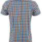 Relco Herren-Hemden mit Knöpfen, mehrfarbig, blau, kariert, kurzärmelig