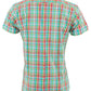 Relco Mens Multi Green Checked Short Sleeved Button Down Shirts