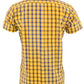 Relco Mens Yellow Gingham Checked Short Sleeved Button Down Shirts