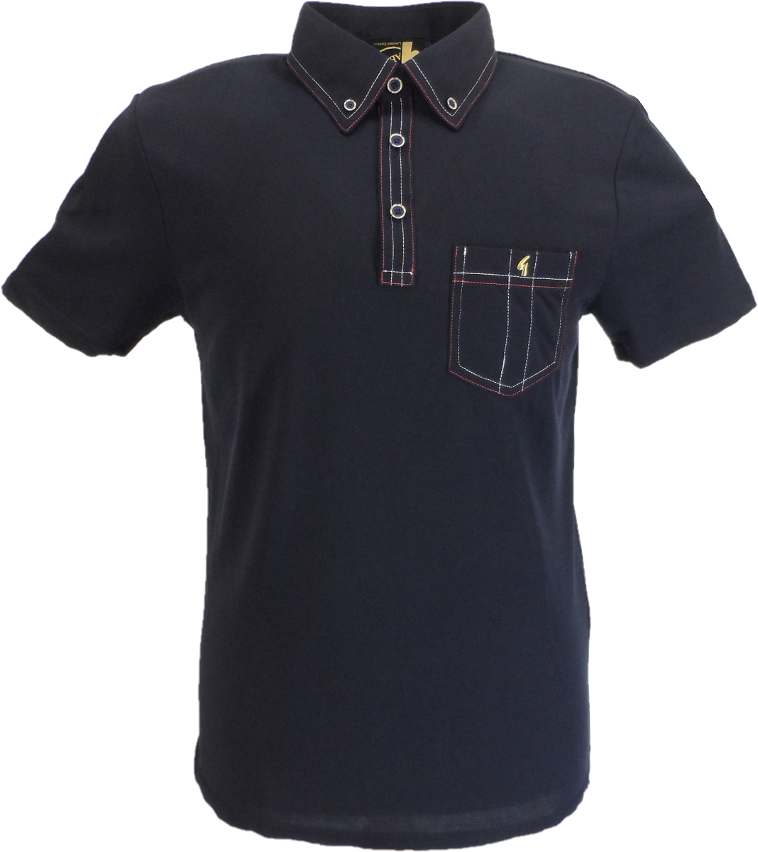 Gabicci Vintage polo bleu marine aflec limité pour hommes