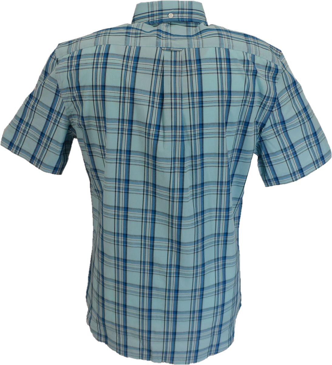 Lambretta Mens Arctic/Blue/Black Checked Short Sleeved Button Down Shirts