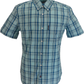 Lambretta Mens Arctic/Blue/Black Checked Short Sleeved Button Down Shirts
