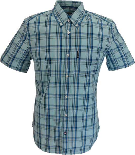 Lambretta Mens Arctic/Blue/Black Checked Short Sleeved Button Down Shirts