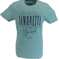 Lambretta Mens Light Blue Retro Scooter Artwork T-Shirt