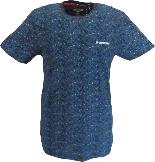 Lambretta Mens Navy Blue Paisley T-Shirt