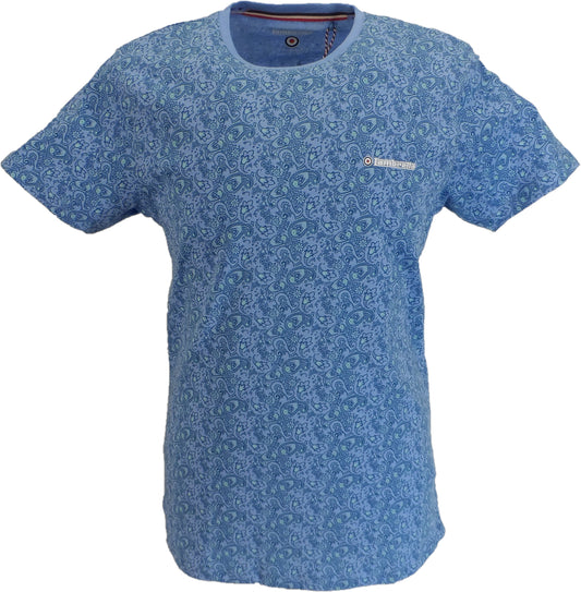 Lambretta Herren-T-Shirt mit Paisley-Muster in Provenceblau