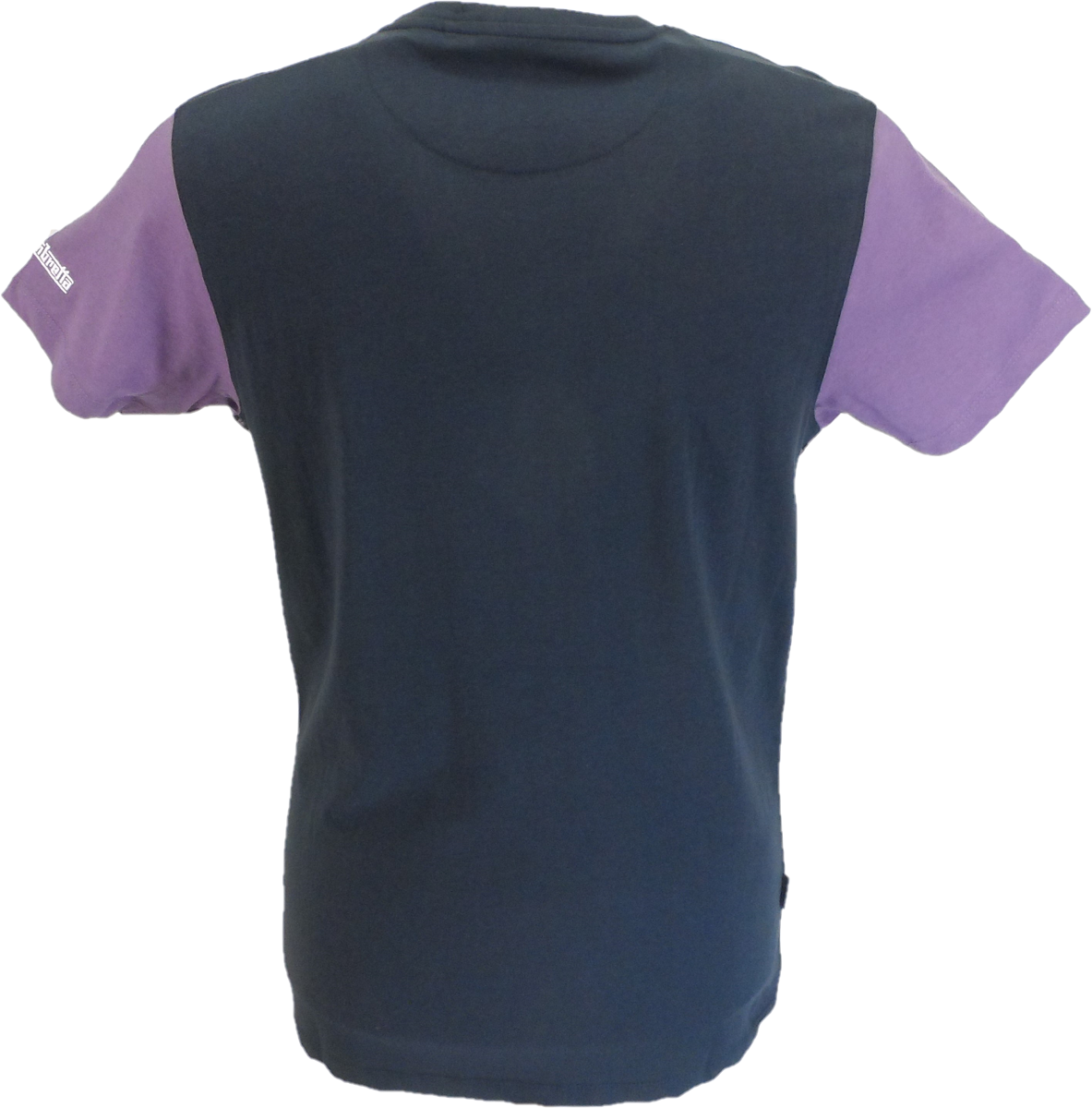 Lambretta Mens Navy/Grape Logo Panel  T Shirt