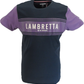 Lambretta Mens Navy/Grape Logo Panel  T Shirt