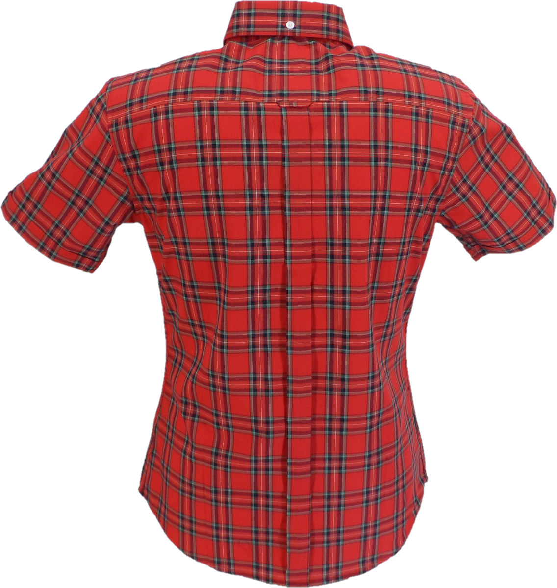 Relco Damen-Kurzarmhemden im Retro-Stil mit roten Karos und Knöpfen