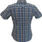 Relco Ladies Retro Grey Check Button Down Short Sleeved Shirts