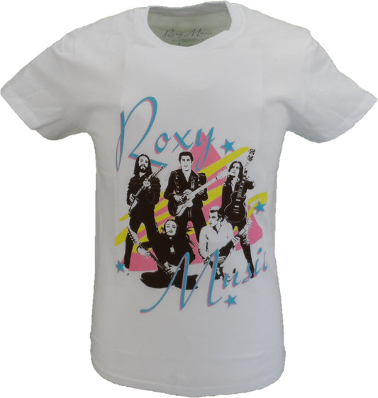 Weißes offizielles Herren-T-Shirt von Roxy Music Guitars
