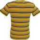 Run & Fly Mens Mustard Yellow 60s 70s Retro Mod Striped T Shirt