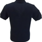 Marineblaues, gestricktes, gestreiftes Mod-Poloshirt Ben Sherman