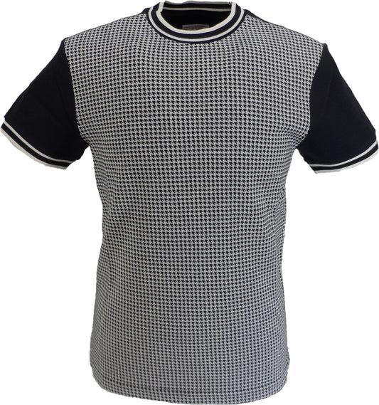 Ska & Soul Mens Navy Blue Houndstooth T Shirts