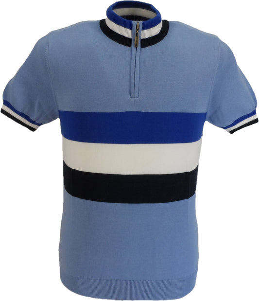 Jersey de ciclismo con cremallera azul cielo para hombre de Ska & Soul