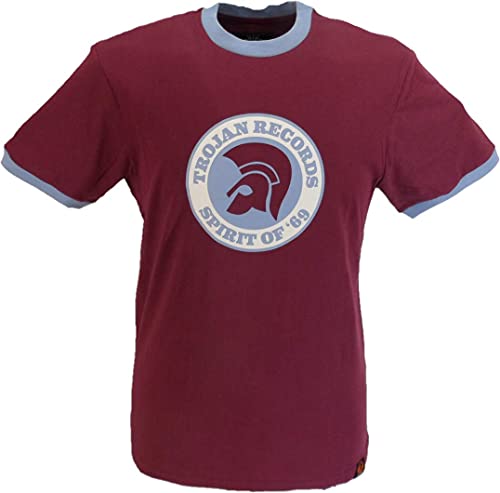 Trojan Records Herren Port Red Spirit of 69 T-Shirt aus 100 % Baumwolle, Pfirsichfarben